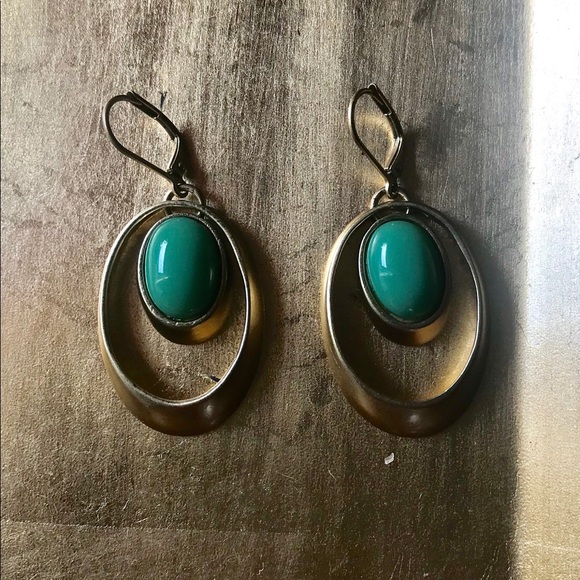 Double Oval Hoop Goldtone Earrings - Picture 2 of 4